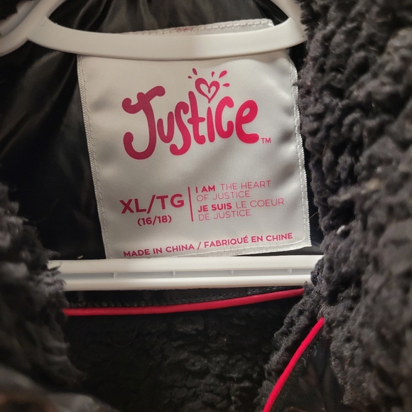 Justice Black Coat for teens size 16-18 X-L - Picture 2 of 5